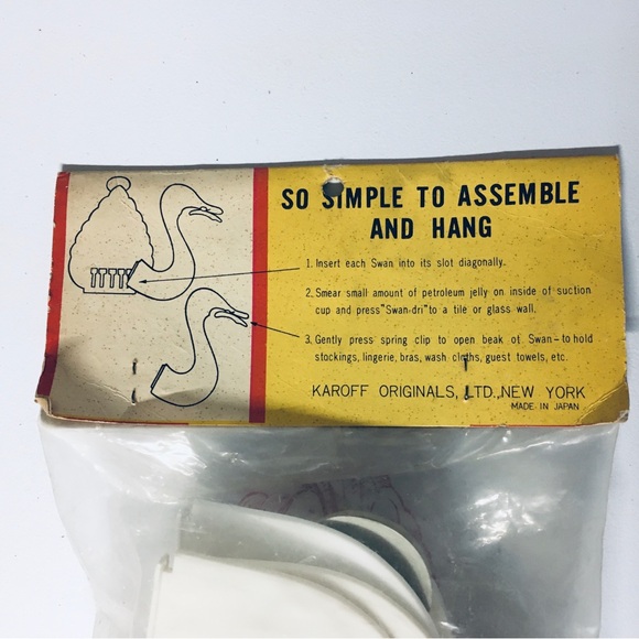 KAROFF SWAN DRYING HANGER Clips For Lingerie & Hosiery WW2- Post War 1940s NEW - Picture 5 of 9